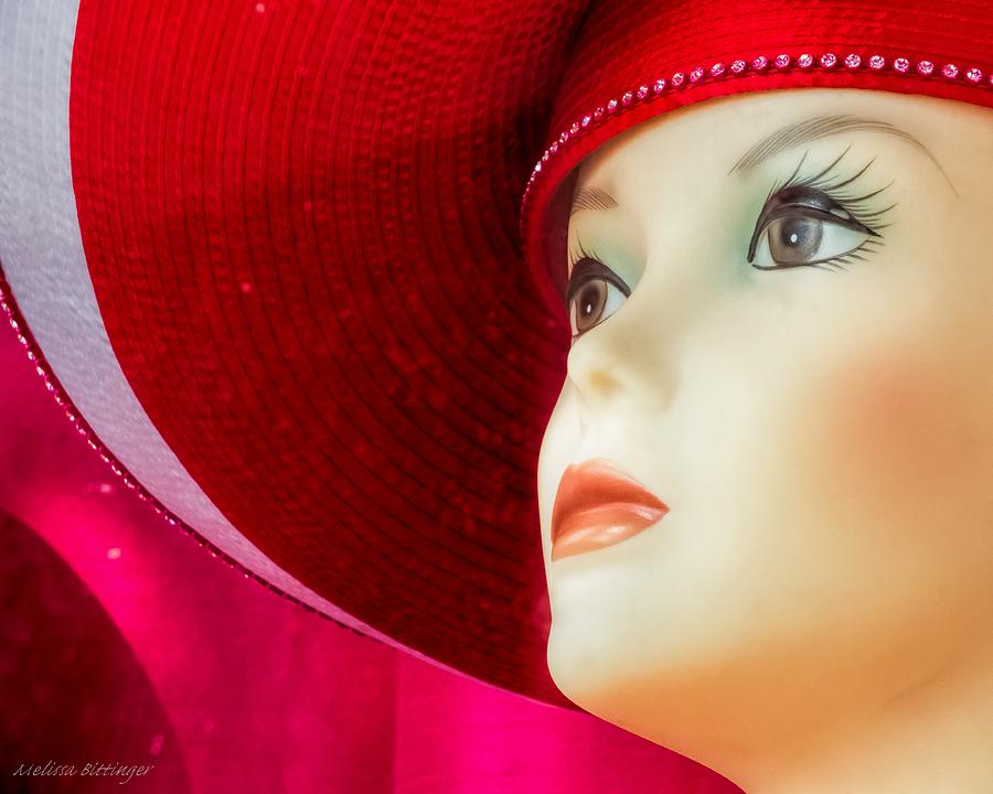 Ruby Wears A Red Hat Window Display Mannequin Photograph by Melissa Bittinger