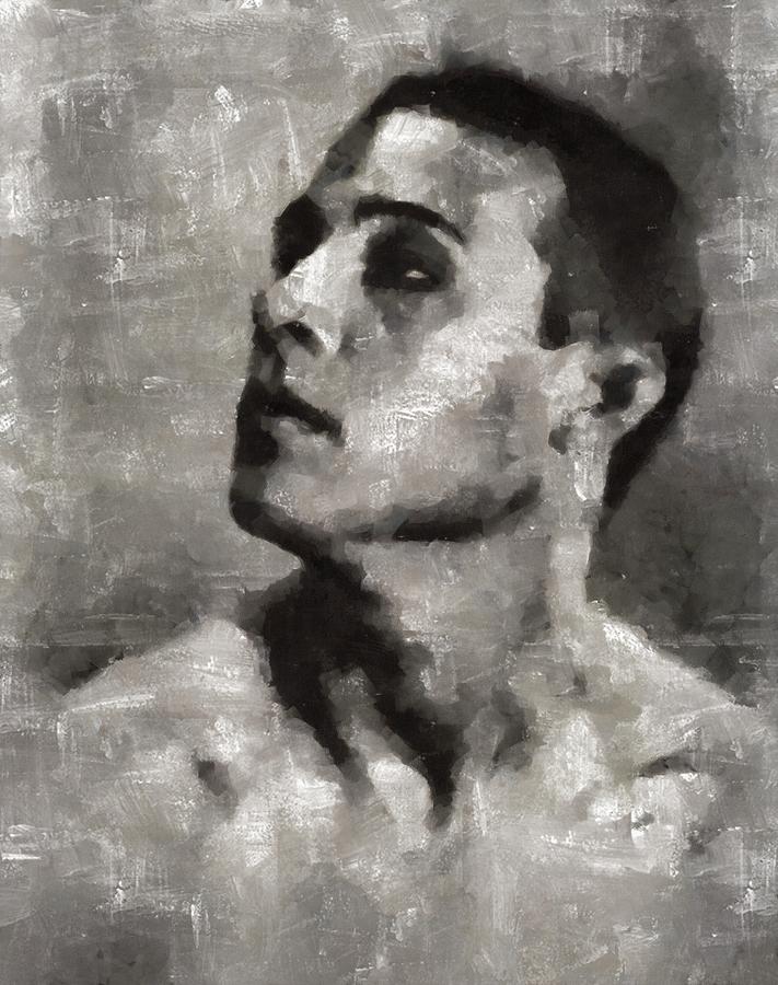 Rudolph Valentino, Vintage Actor Painting