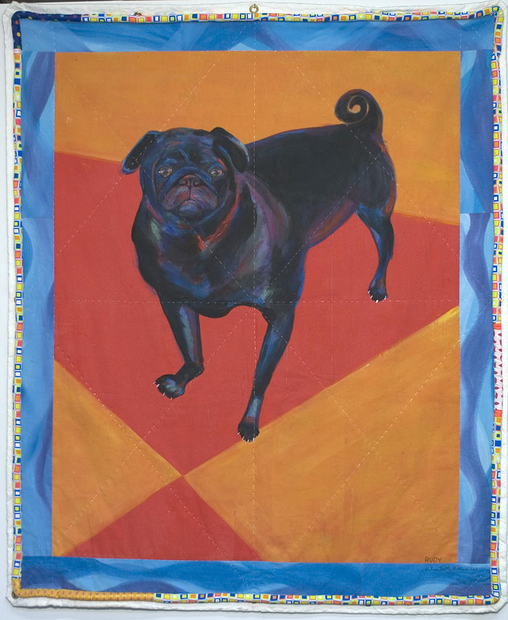 Pug Painting - Rudy by Grace Matthews