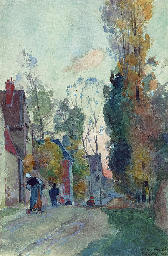 Rue de Jouy le Comte Painting by Auguste Lepere
