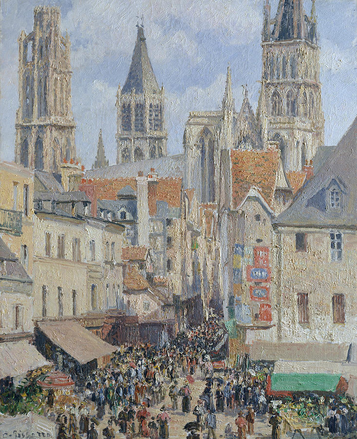 Rue de lEpicerie, Rouen Painting by Camille Pissarro