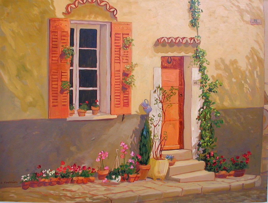 Rue tranquille Painting by Liliane Fournier