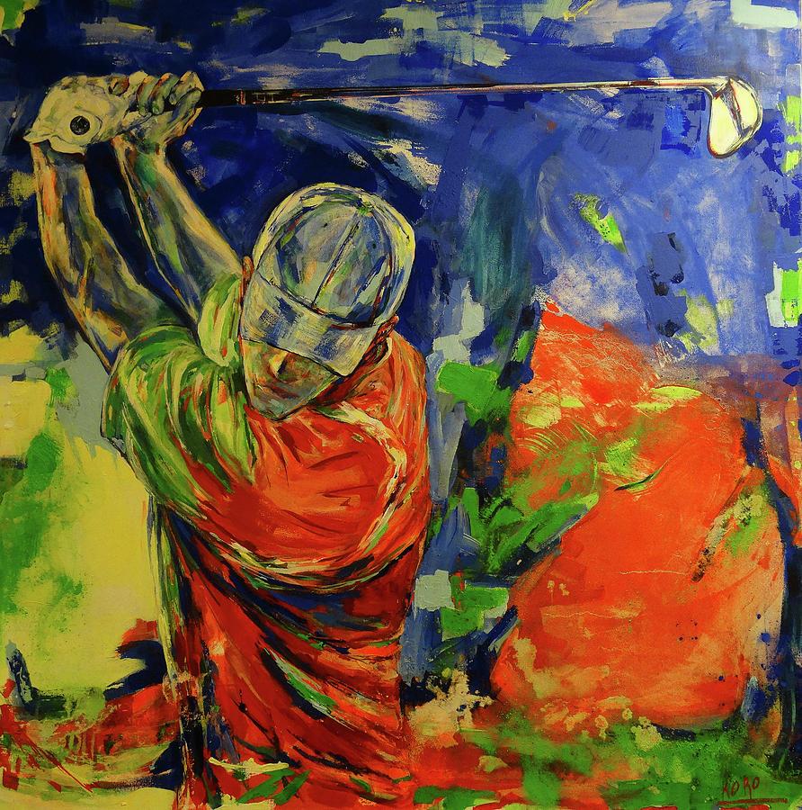 Golf Painting - Rueckschwung   Backswing by Koro Arandia
