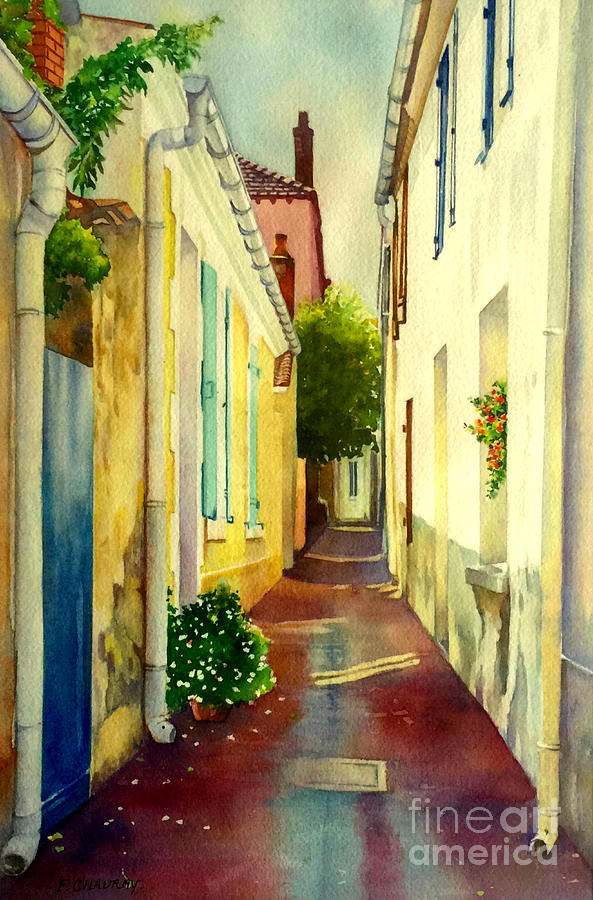 Architecture Painting - Ruelle - La Chaume - Vendee - France by Francoise Chauray