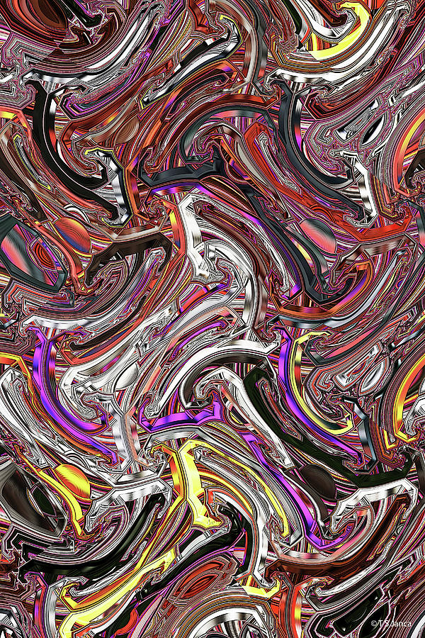 Rug Work Abstract #1447e1 Digital Art by Tom Janca