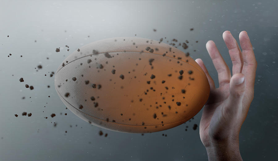 Sports Digital Art - Rugby Ball In Flight by Allan Swart