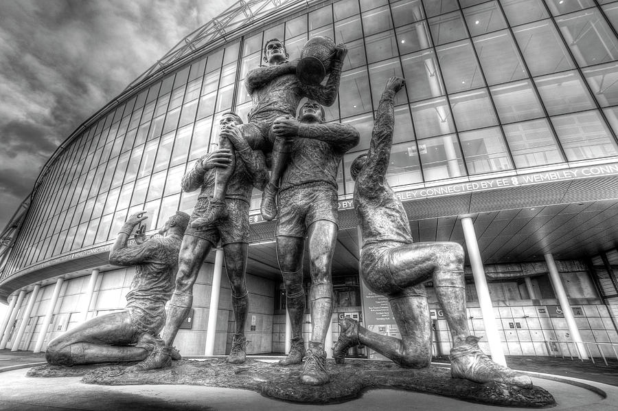 Rugby League Legends Statue Wembley  Photograph by David Pyatt