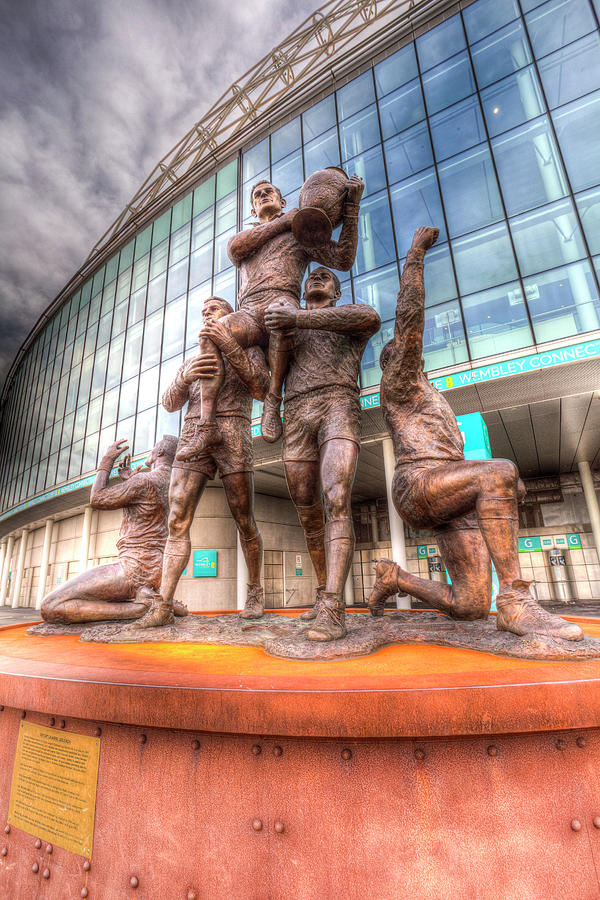 Rugby League Legends statue Wembley stadium Photograph by David Pyatt
