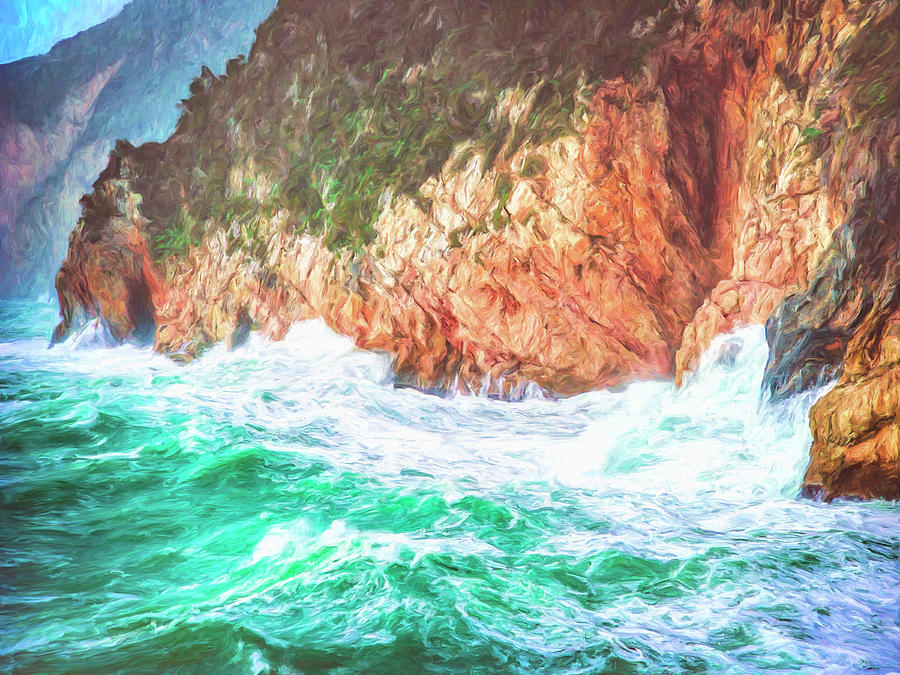 Rugged Coastline at Big Sur Painting by Dominic Piperata