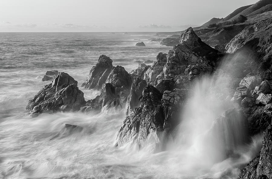Rugged Coastline BW Photograph by Jonathan Nguyen