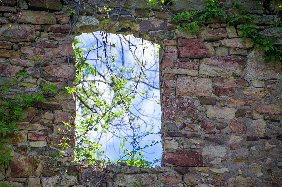 Ruin of a Window - Bridgetown Millhouse  Bucks County Pa Photograph by Bill Cannon