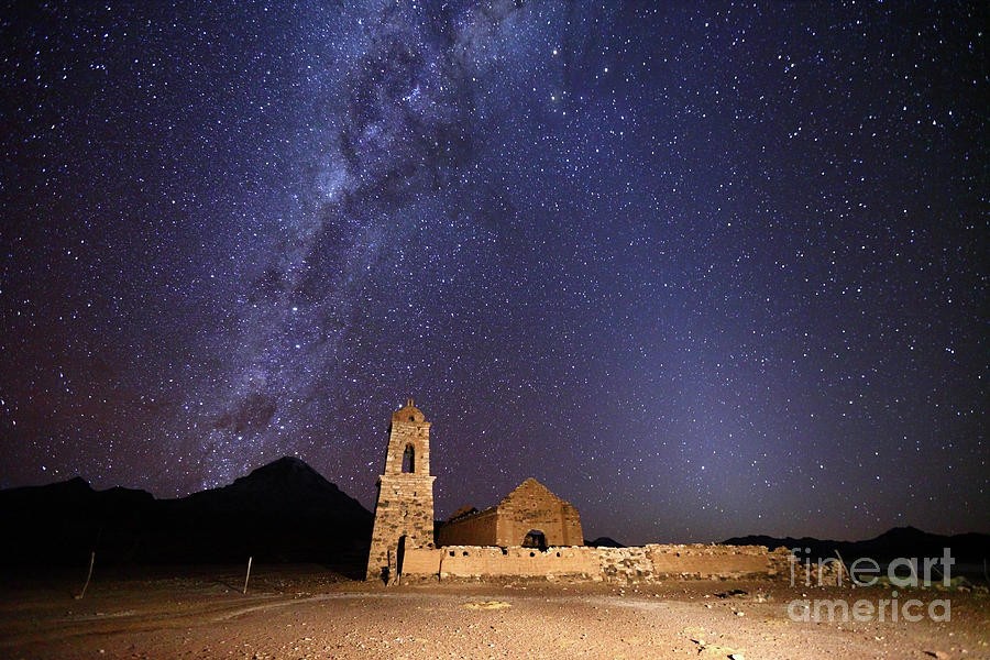 Ruined Church Milky Way and Zodiacal Light Bolivia Photograph by James Brunker