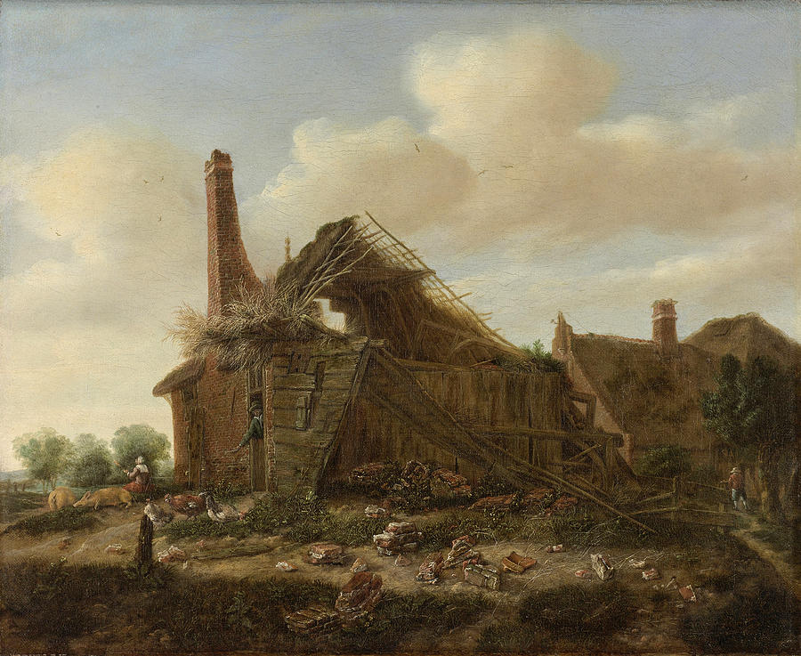 Ruined farm Painting by Emanuel Murant