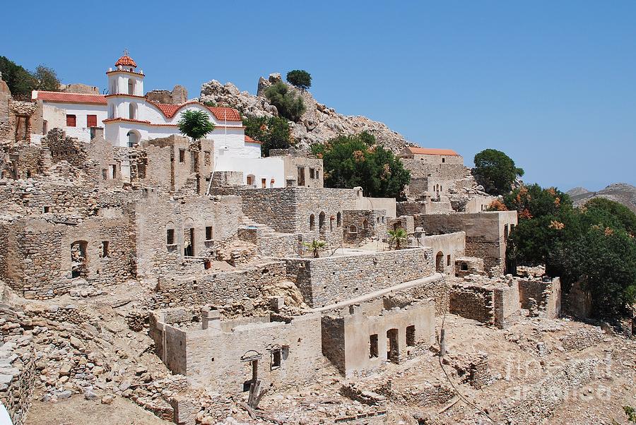 Ruined village on Tilos Photograph by David Fowler