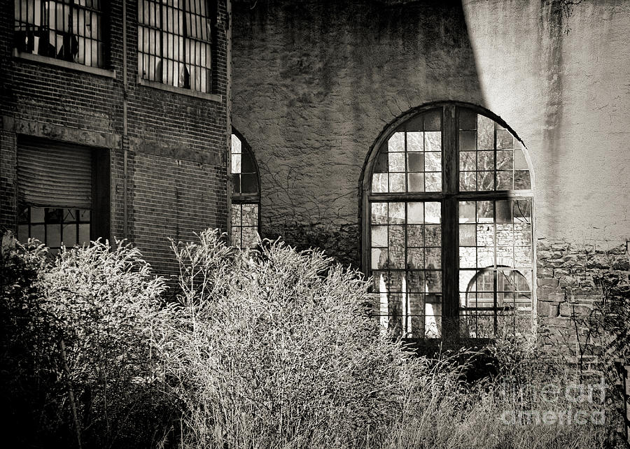 Ruins Building Broken Window Panes Bethlehem Steel Factory Pennsylvania  Photograph by Chuck Kuhn
