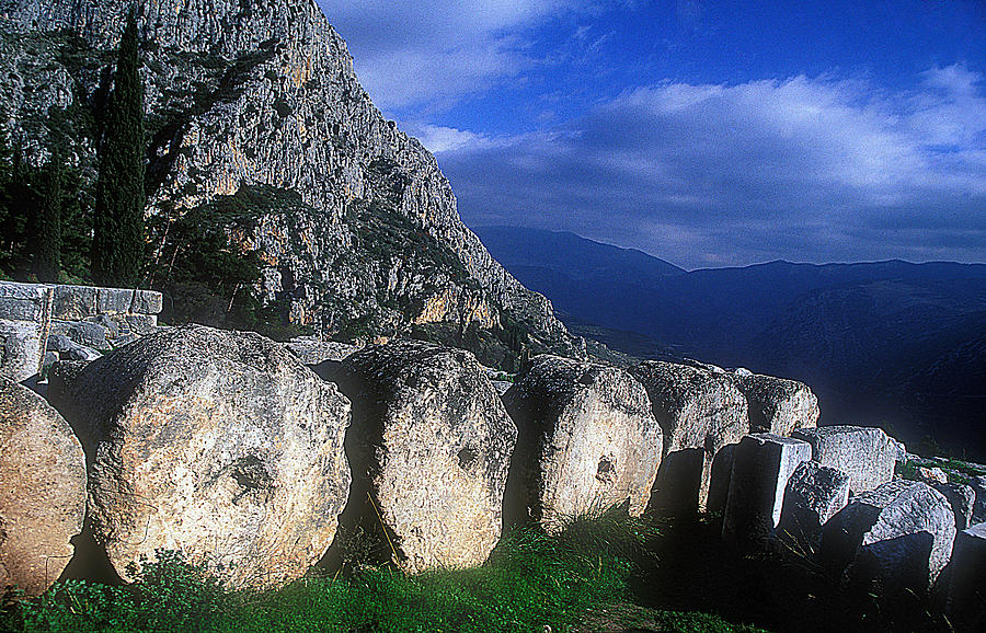 Ruins in Delphi Photograph by Andonis Katanos