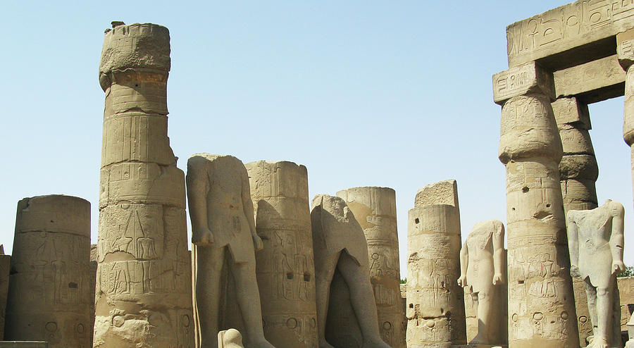 Ruins Of Columns And Statues At Temple Of Luxor Egypt Photograph By Ayman Alenany
