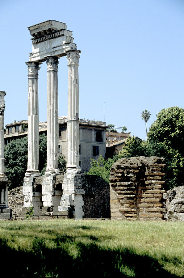 Ruins Of Temple Of Castor and Pollux Roman Forum Rome Italy Photograph