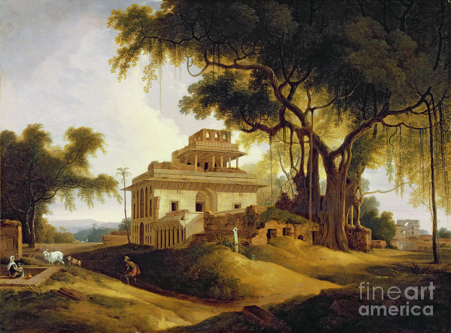 Architecture Painting - Ruins of the Naurattan by Thomas Daniell