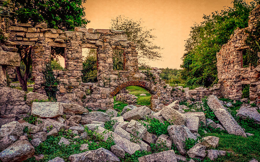 Brick Photograph - Ruins of Whites Factory - Back to the Front by Black Brook Photography