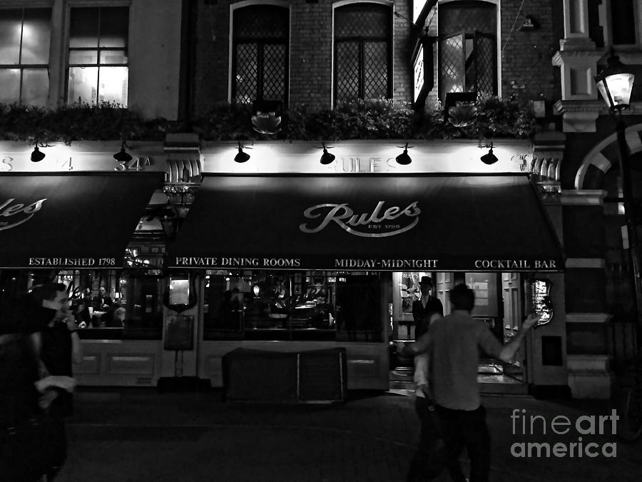 Rules - Oldest Restaurant in London - Black and White Photograph by Doc Braham
