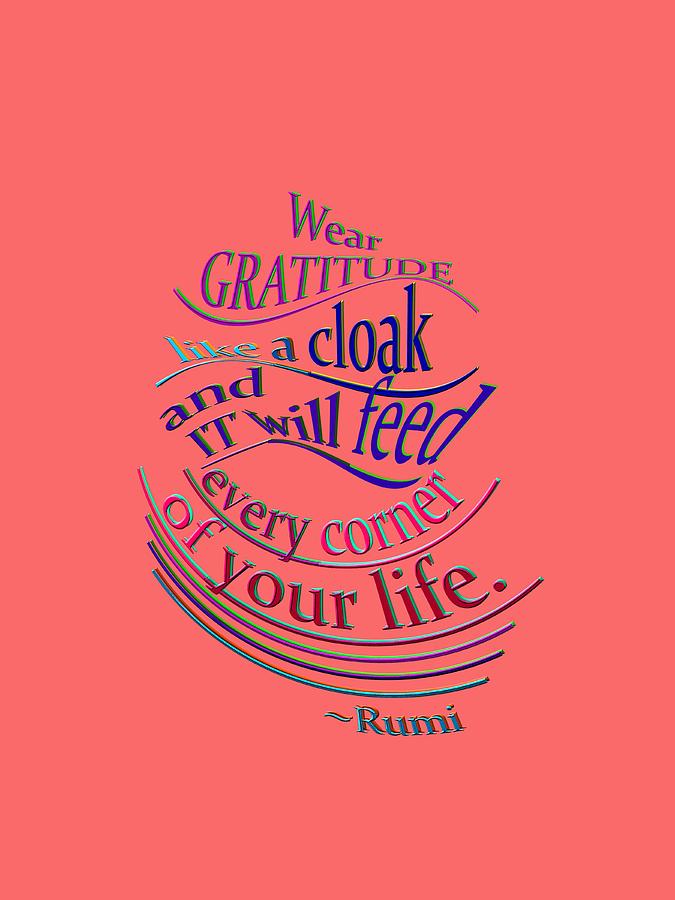 Rumi on Gratitude Digital Art by Diane De Simone - Fine Art America