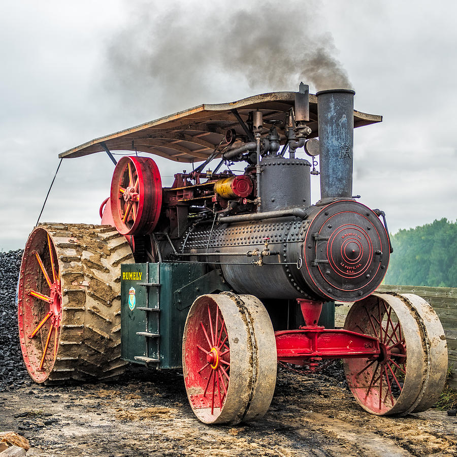 Vintage Photograph - Rumley Steam tractor by Paul Freidlund