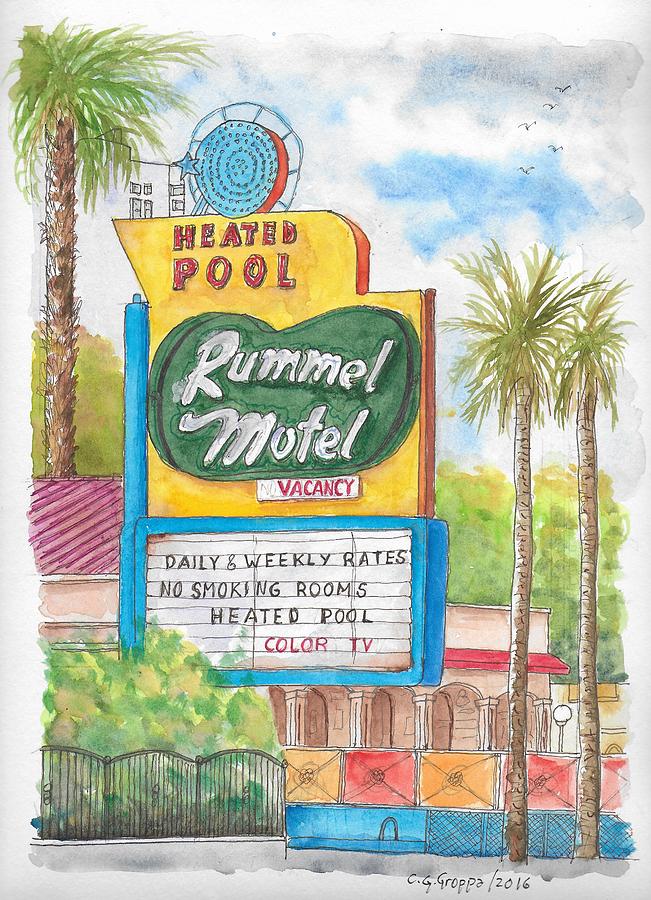 Rummel Motel in Las Vegas, Nevada Painting by Carlos G Groppa