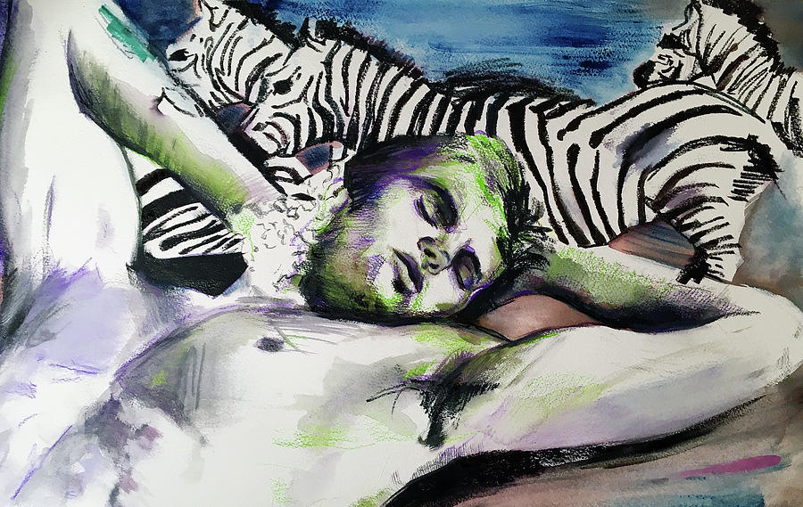 Runaway Zebra  Painting by Rene Capone