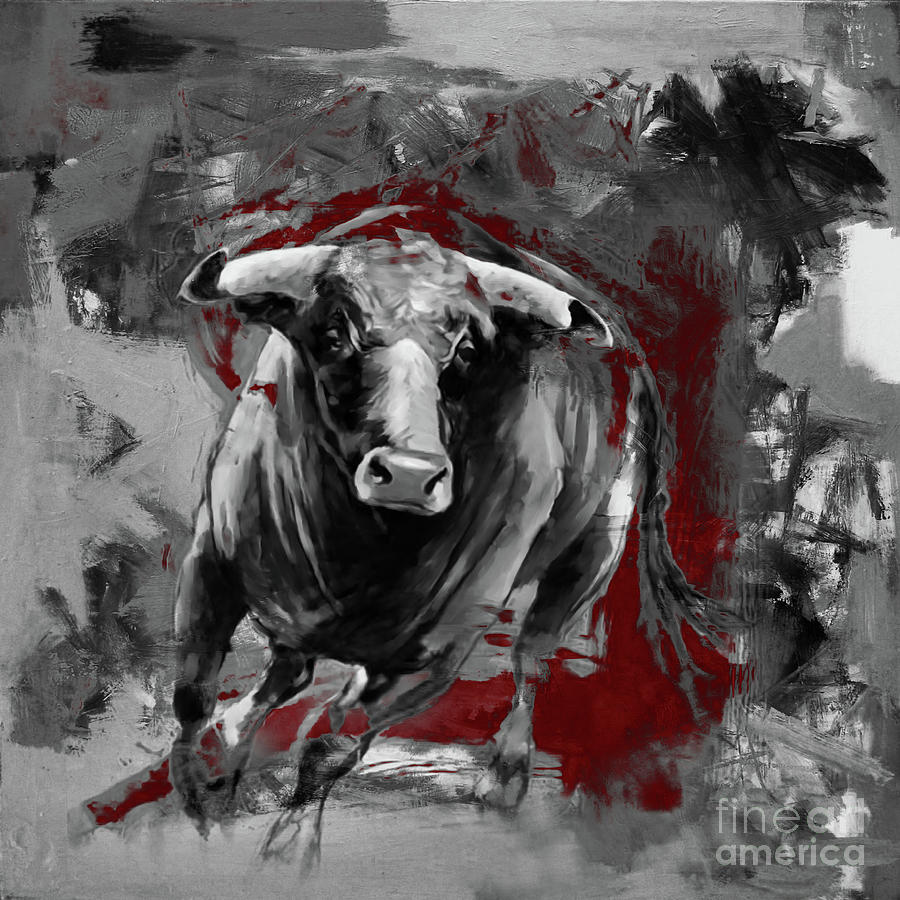 Running Bull 0003 Painting by Gull G