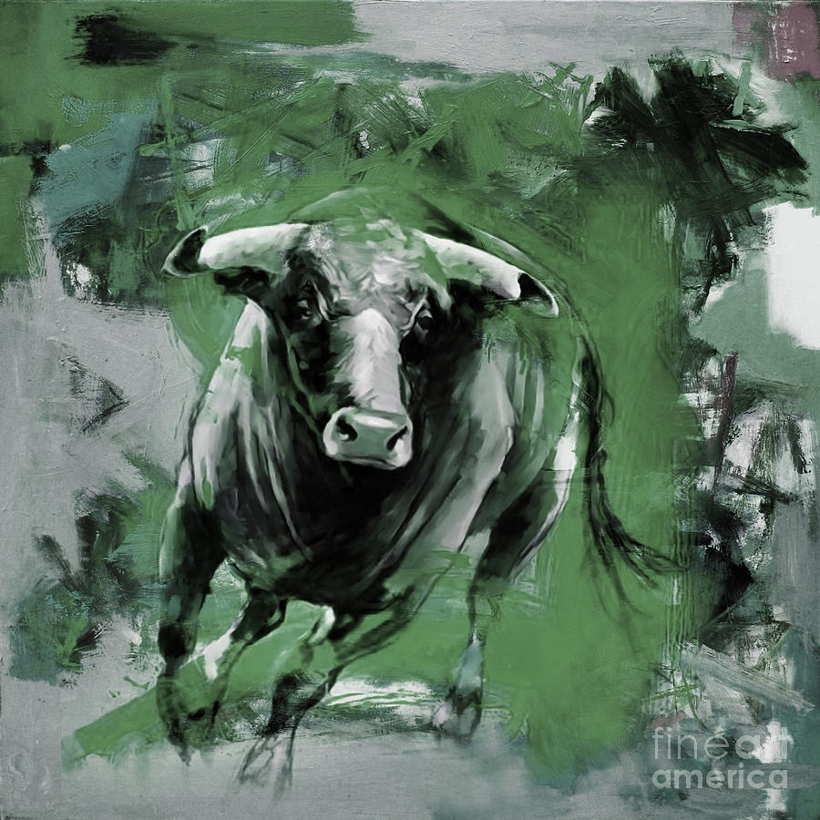 Running Bull 0043 Painting by Gull G