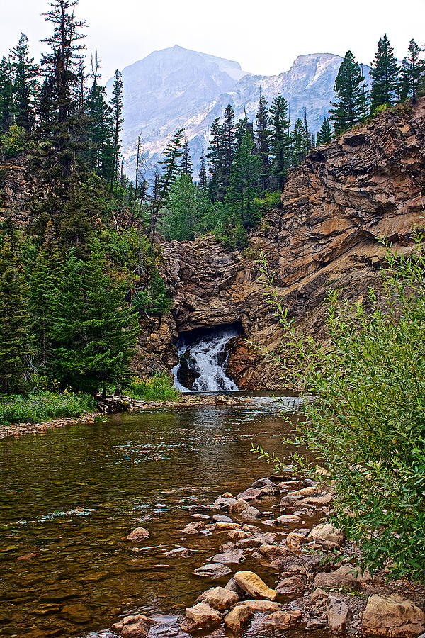 Running Eagle Falls near Two Medicine Lake in Glacier National Park-Montana   Photograph by Ruth Hager