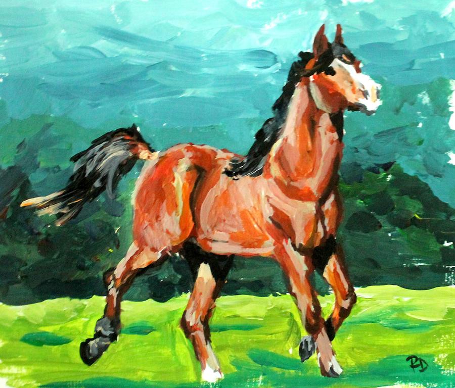 Running Free Painting by Rebecca Davis | Fine Art America