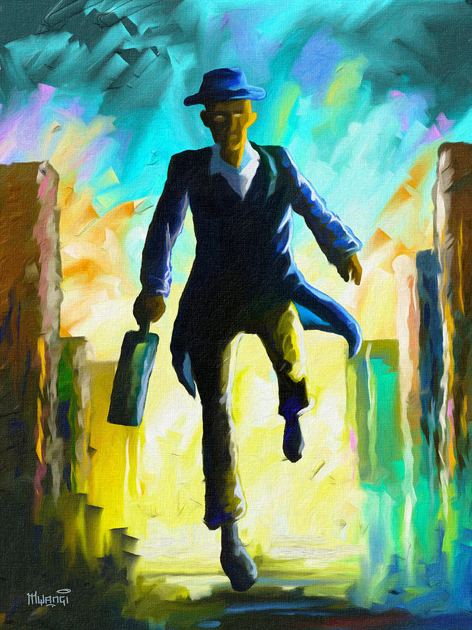 Running Man Painting by Anthony Mwangi
