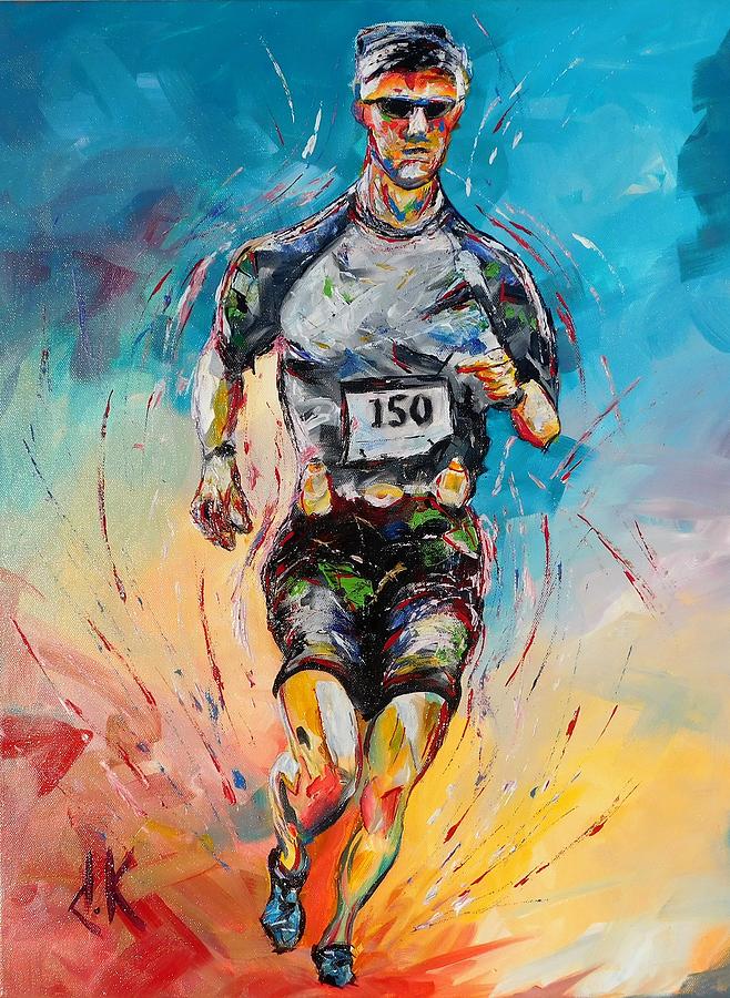 Running Man Painting by David Keenan