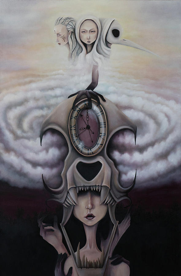 Surrealism Painting - Running on Three Time by Camille Singer