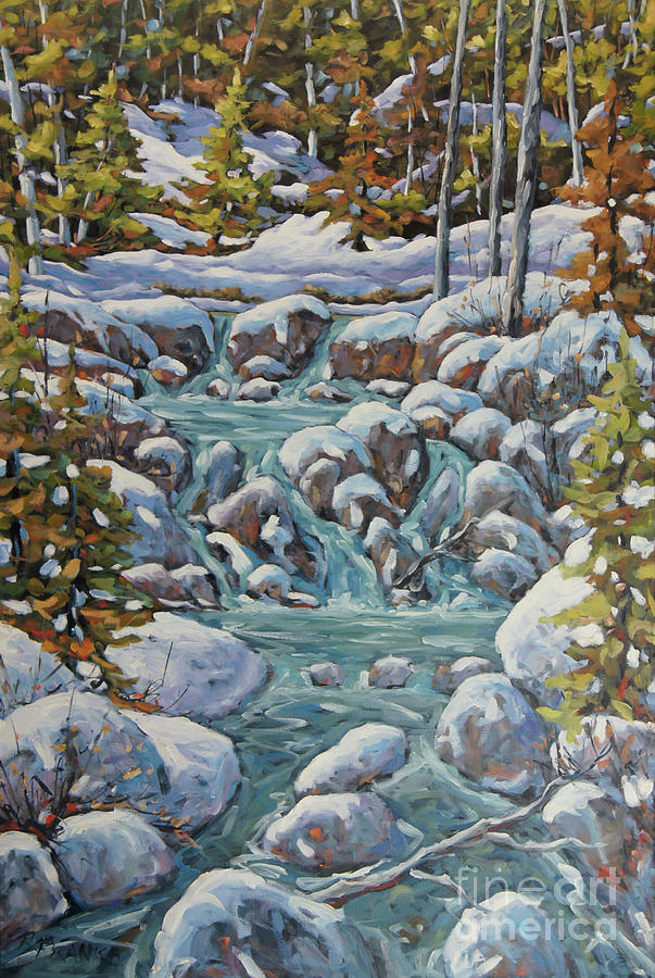 Running River Spring Melt created by Richard T Pranke Painting by Richard T Pranke