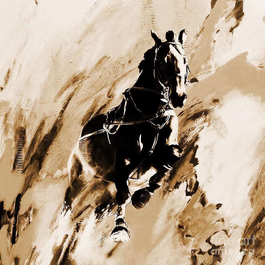 Running single horse Painting by Gull G