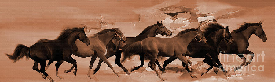 Horse Painting - Running Stubs by Gull G
