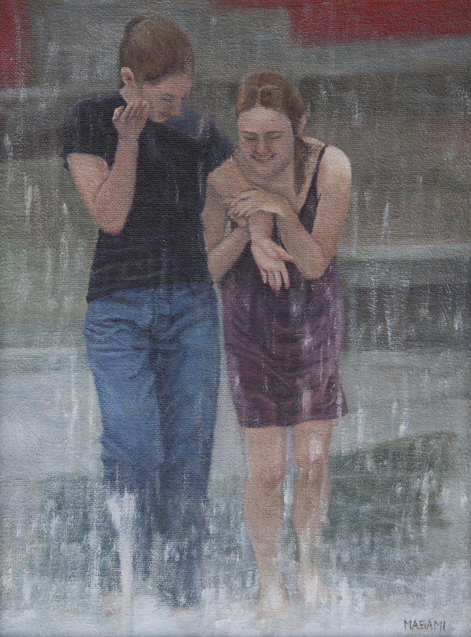 Running Together Painting by Masami Iida