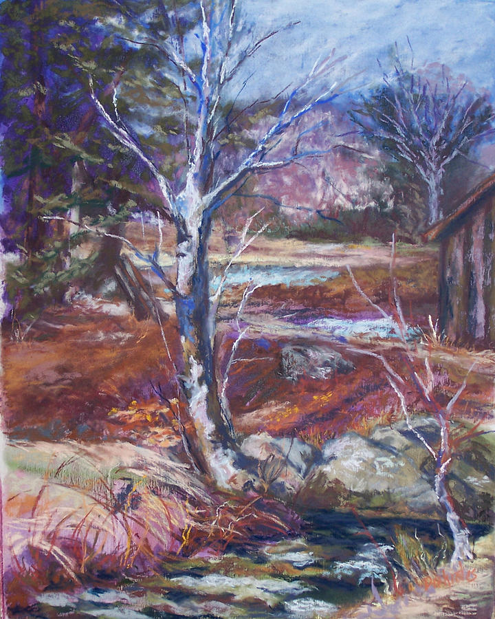 Landscape Pastel - Running Upstream by Alicia Drakiotes