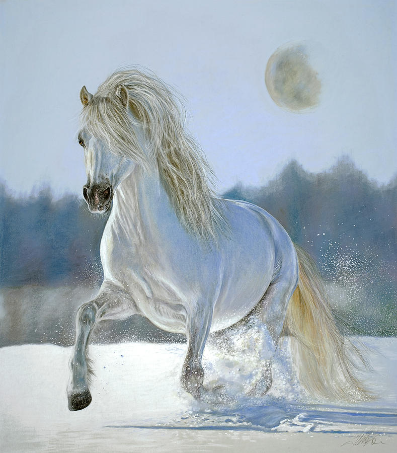 Running With the Moon Painting by Terry Kirkland Cook