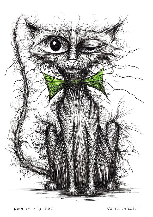 Rupert the cat Drawing by Keith Mills