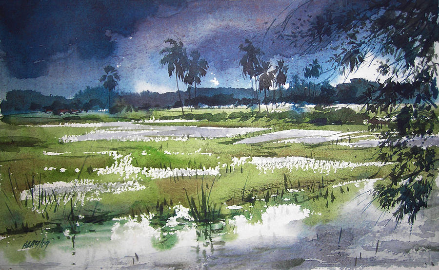 Landscape Painting - Rural Bengal 5 by Alaykumar Ghoshal