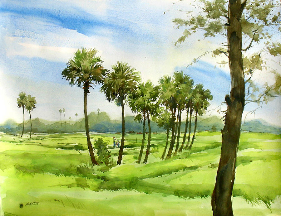 Rural Bengal Painting by Alaykumar Ghoshal