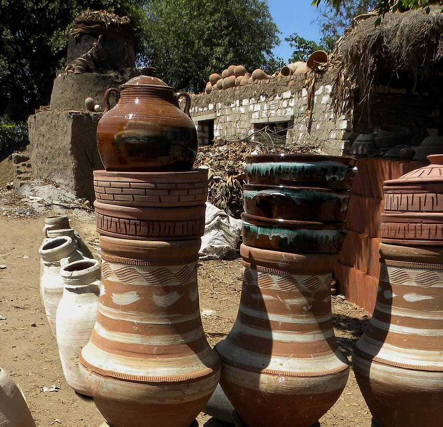 Egypt Photograph - Rural Egyptian Pottery Kiln and Shop by Aisha Abdelhamid