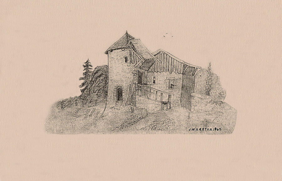 Rural English Dwelling Drawing by Donna L Munro