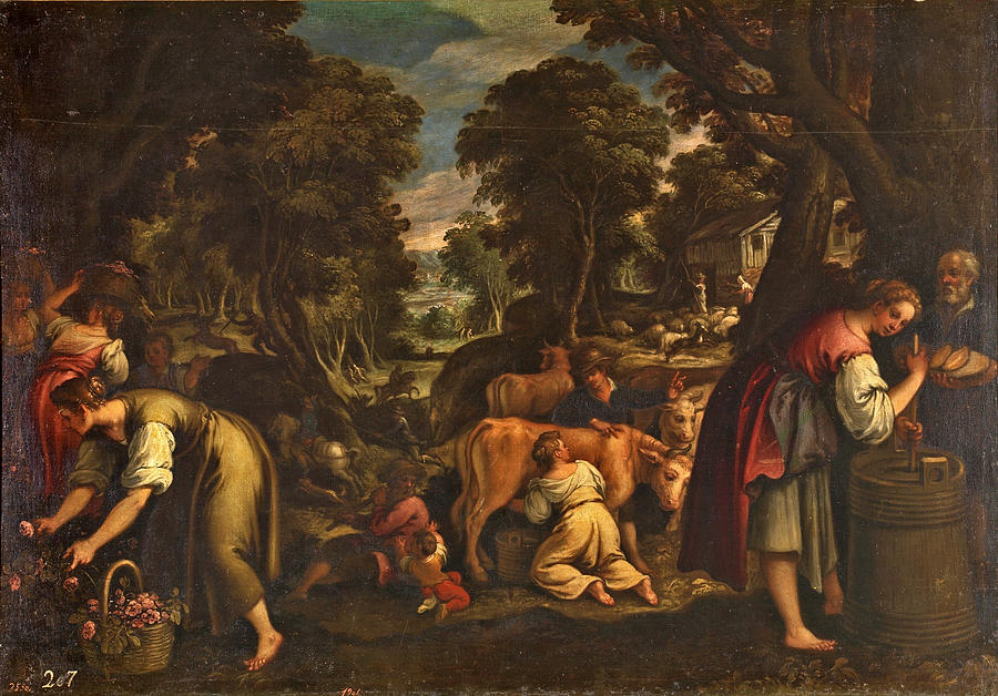 Rural labours or Spring Painting by Paolo Fiammingo