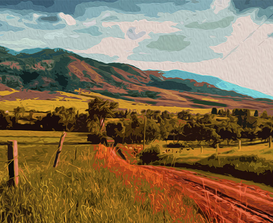 Rural Landscape Painting by AM FineArtPrints