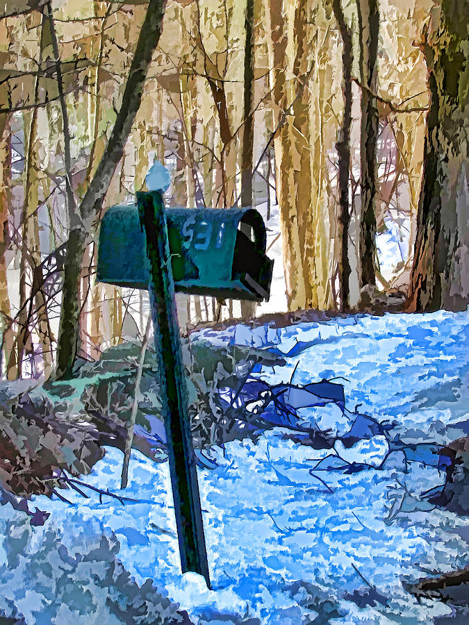 Rural Mailbox in the Snow Painting by Jeelan Clark